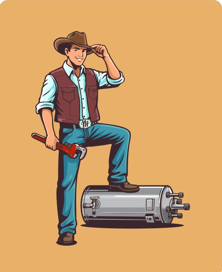 Yee Haw Plumbing cowboy mascot